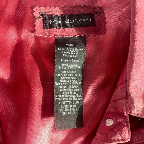 For Joseph Vintage Pink Purple 100% Suede Leather Blazer Jacket M - Picture 5 of 5